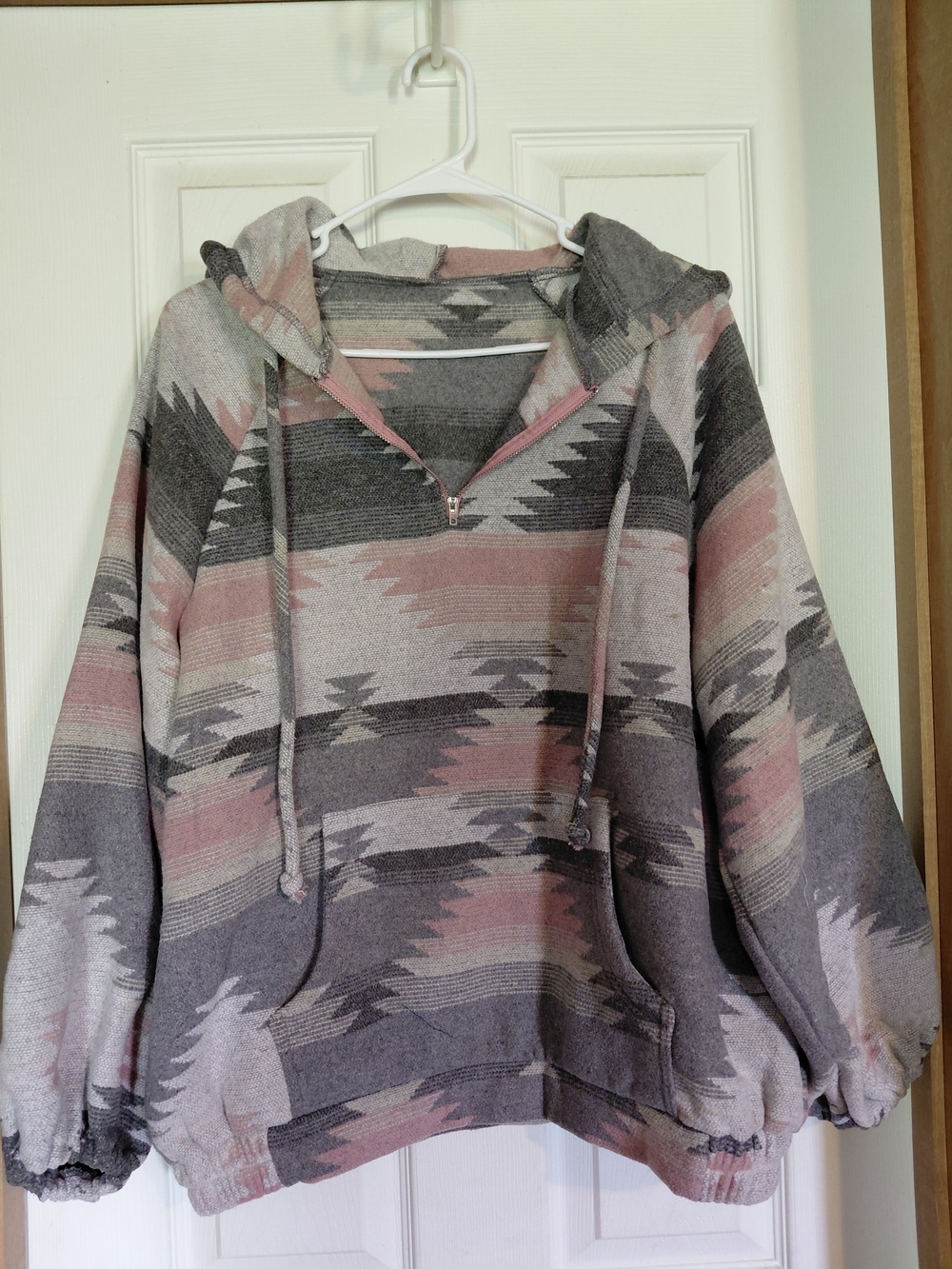 Imily Bela Womens Casual Aztec Half Zip Up Hoodie Oversized Long Sleeve M